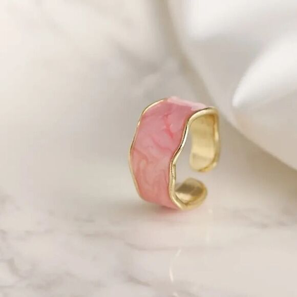 Adjustable Multicolor Enamel Ladies Rings - Picture 2 of 11